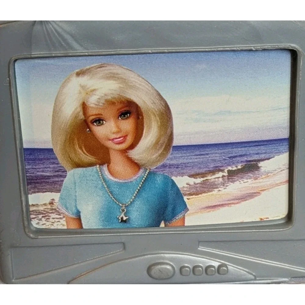 90s Barbie TV Play Doll House Television Set Miniature Toy Gray 1998 Vtg Retro